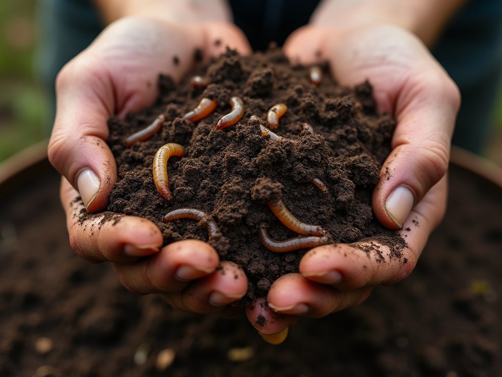 Sol régénéré riche en vie microbienne et en matière organique