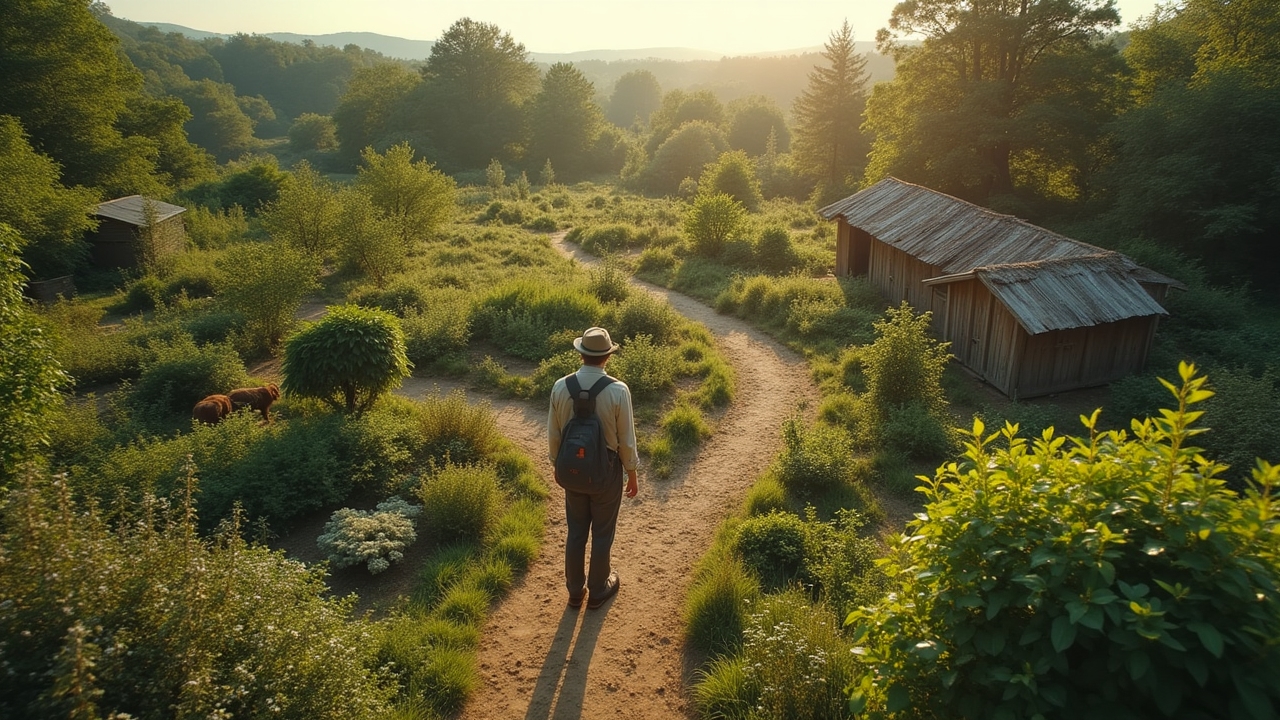 Système permacole intégré illustrant les principes du développement durable